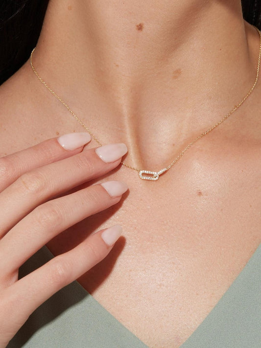 Collier Lumière — Pavé Doré Rectangle
