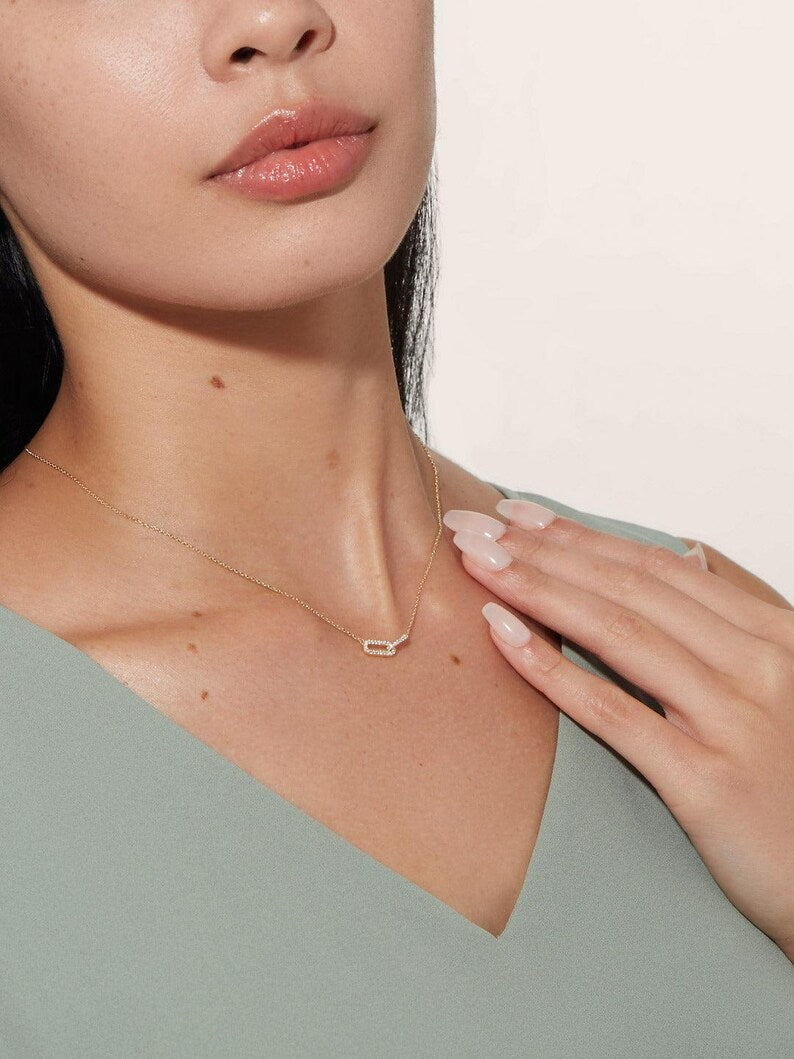 Collier Lumière — Pavé Doré Rectangle