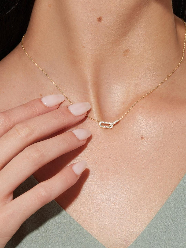 Collier Lumière — Pavé Doré Rectangle
