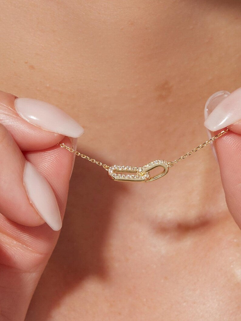 Collier Lumière — Pavé Doré Rectangle